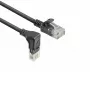ACT Preto 2 metros Cabo de rede Slimline U/UTP CAT6A LSZH com fichas RJ45 90° anguladas para baixo para reto