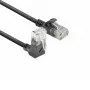 ACT Preto 2 metros Cabo de rede Slimline U/UTP CAT6A LSZH com fichas RJ45 90° anguladas para cima para reto