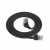 ACT Preto 2 metros Cabo de rede Slimline U/UTP CAT6A LSZH com fichas RJ45 90° anguladas para cima para reto