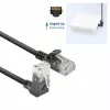 ACT Preto 2 metros Cabo de rede Slimline U/UTP CAT6A LSZH com fichas RJ45 90° anguladas para cima para reto