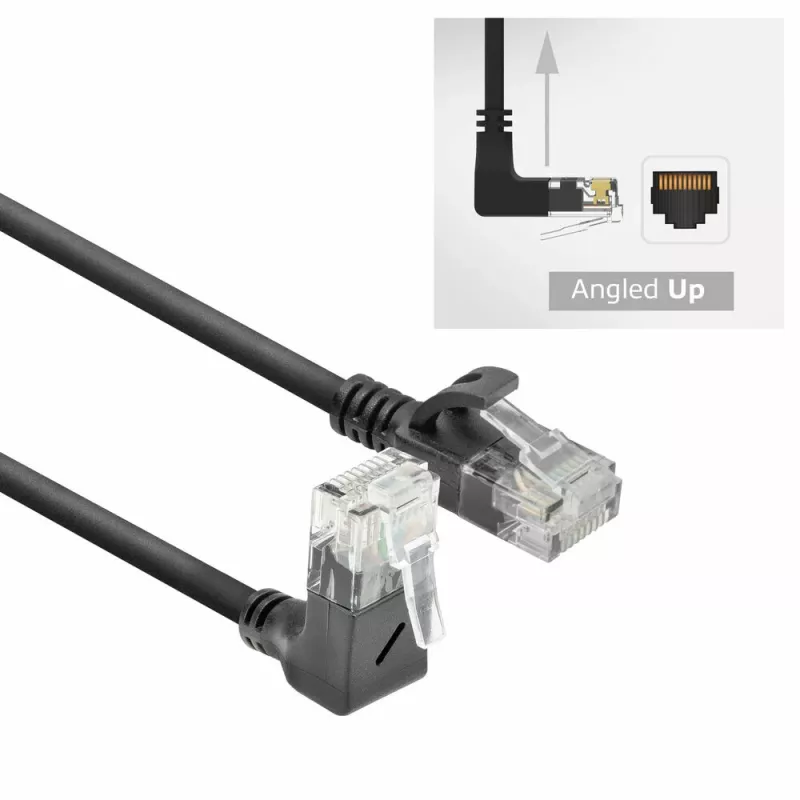 ACT Preto 3 metros Cabo de rede Slimline U/UTP CAT6A LSZH com RJ45 DC4903