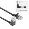 ACT Preto 1,5 metros Cabo de rede Slimline U/UTP CAT6A LSZH com fichas RJ45 90° anguladas para cima para reto