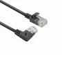 ACT Preto 0,5 metros Cabo de rede Slimline U/UTP CAT6A LSZH com fichas RJ45 90° anguladas à direita para reto