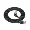 ACT Preto 0,5 metros Cabo de rede Slimline U/UTP CAT6A LSZH com fichas RJ45 90° anguladas para baixo para reto