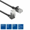 ACT Preto 0,15 metros Cabo de rede Slimline U/UTP CAT6A LSZH com fichas RJ45 90° anguladas para cima para reto