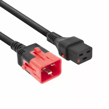 ACT Cabo de alimentação C19 IEC Lock - C20 IEC Lock Dual Locking preto 3 m, PC3640