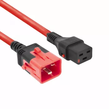 ACT Cabo de alimentação C19 IEC Lock - C20 IEC Lock Dual Locking vermelho 1 m, PC3633