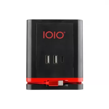 Cubo distribuidor de energia Olympia SW 1000 com 3 tomadas, 1,5 m de cabo, 230 V, 16 A, preto/vermelho