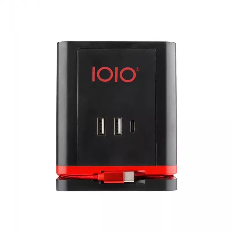 Cubo distribuidor de energia Olympia SW 1000 com 3 tomadas, 1,5 m de cabo, 230 V, 16 A, preto/vermelho