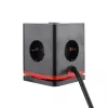 Cubo distribuidor de energia Olympia SW 1000 com 3 tomadas, 1,5 m de cabo, 230 V, 16 A, preto/vermelho