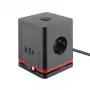 Cubo distribuidor de energia Olympia SW 1000 com 3 tomadas, 1,5 m de cabo, 230 V, 16 A, preto/vermelho