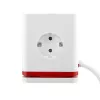 Cubo de extensão de energia Olympia SW 1000 – 3 tomadas AC, 1,5 m de cabo, 230 V/16 A, vermelho e branco