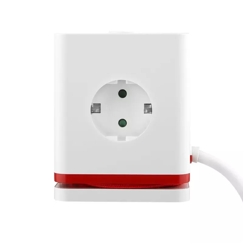 Cubo de extensão de energia Olympia SW 1000 – 3 tomadas AC, 1,5 m de cabo, 230 V/16 A, vermelho e branco