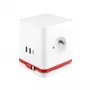 Cubo de extensão de energia Olympia SW 1000 – 3 tomadas AC, 1,5 m de cabo, 230 V/16 A, vermelho e branco