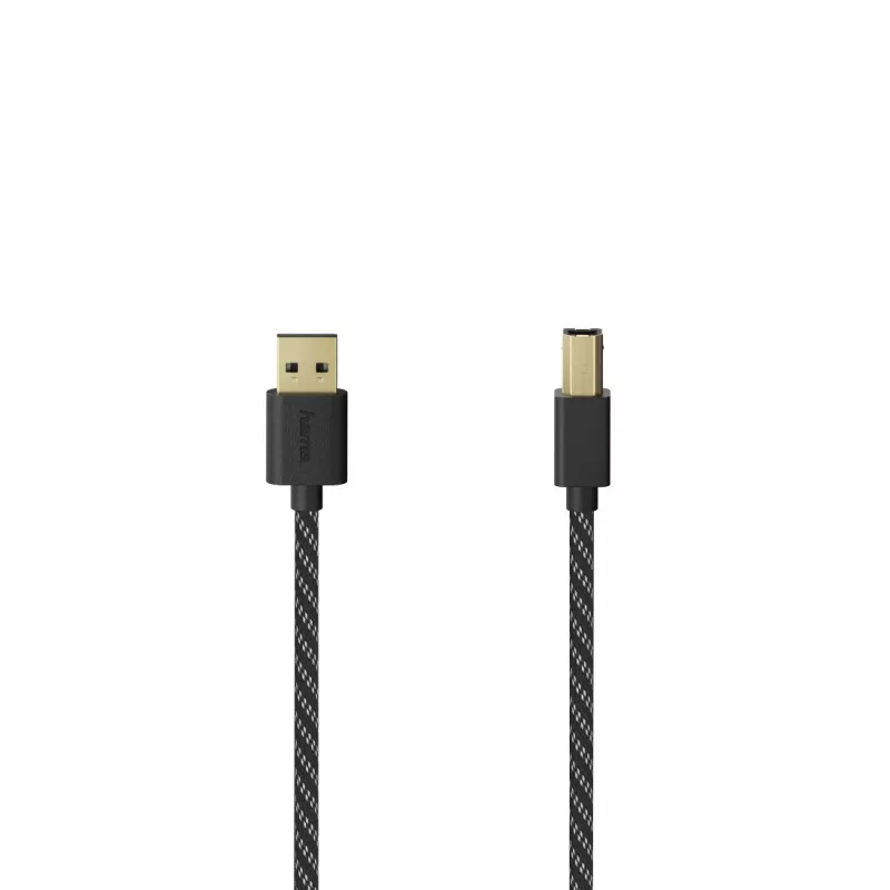 Hama 00201001 Cabo USB USB 2.0 1,5 m USB A USB B preto, prata