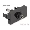DeLOCK Easy 45 tomada DC preta conector fêmea conector macho 45mm
