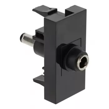 DeLOCK Easy 45 tomada DC preta conector fêmea conector macho 45mm