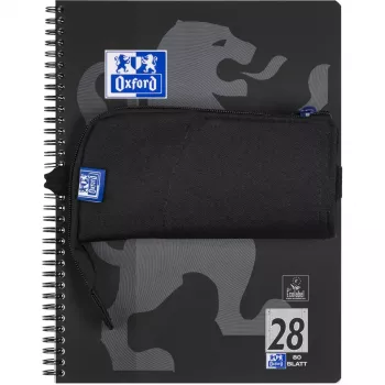 Estojo de lápis macio Oxford 400183590 preto 220x70x90 mm