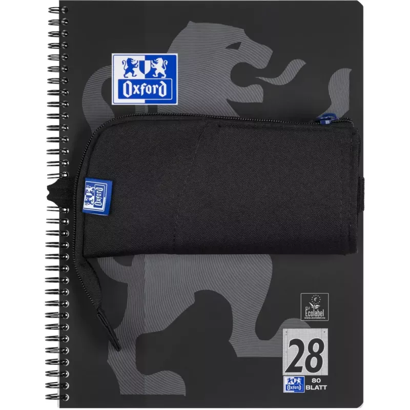 Estojo de lápis macio Oxford 400183590 preto 220x70x90 mm