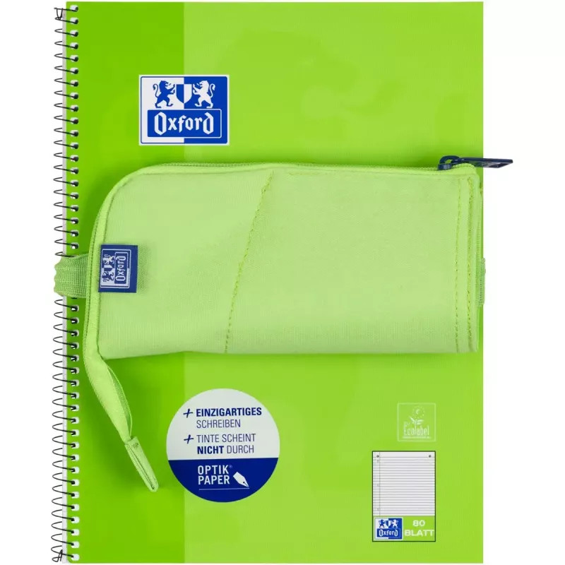 Estojo de lápis macio Oxford 400183591 verde 220x70x90 mm