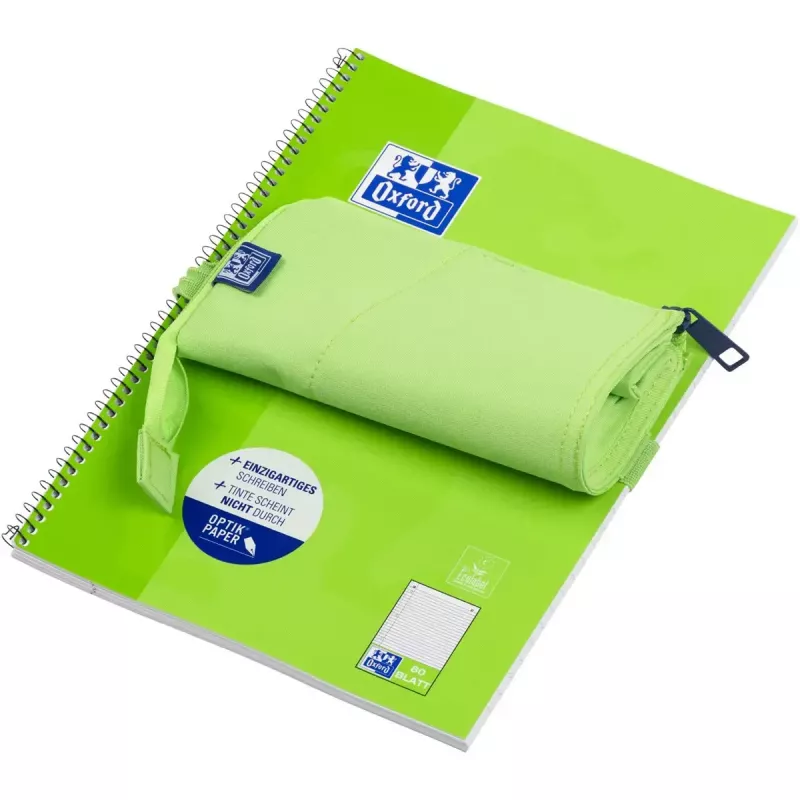 Estojo de lápis macio Oxford 400183591 verde 220x70x90 mm