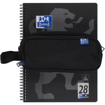 Estojo de lápis macio Oxford 400183523 preto 220x70x90 mm