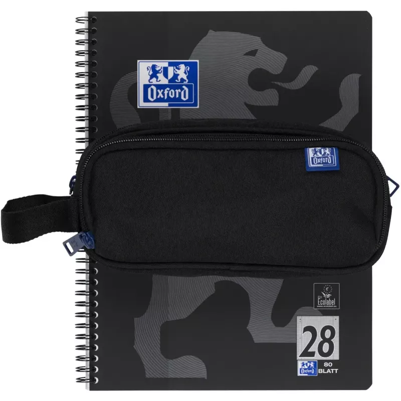 Estojo de lápis macio Oxford 400183523 preto 220x70x90 mm