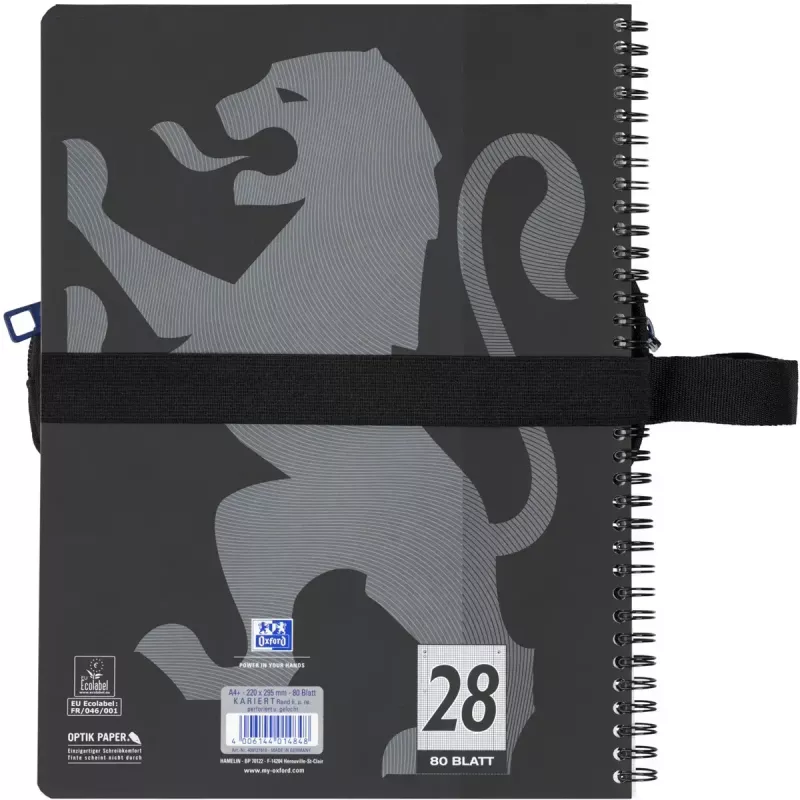 Estojo de lápis macio Oxford 400183523 preto 220x70x90 mm