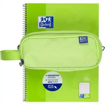 Estojo de lápis macio Oxford 400183525 verde 220x70x90 mm