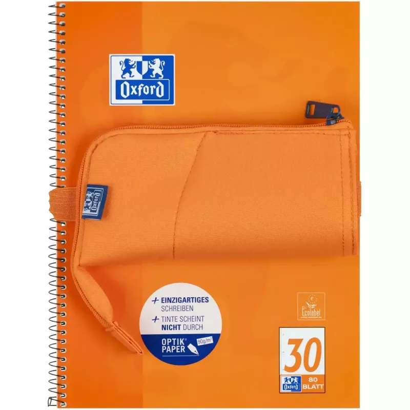 Estojo de lápis macio Oxford 400183528 laranja 220x70x90 mm