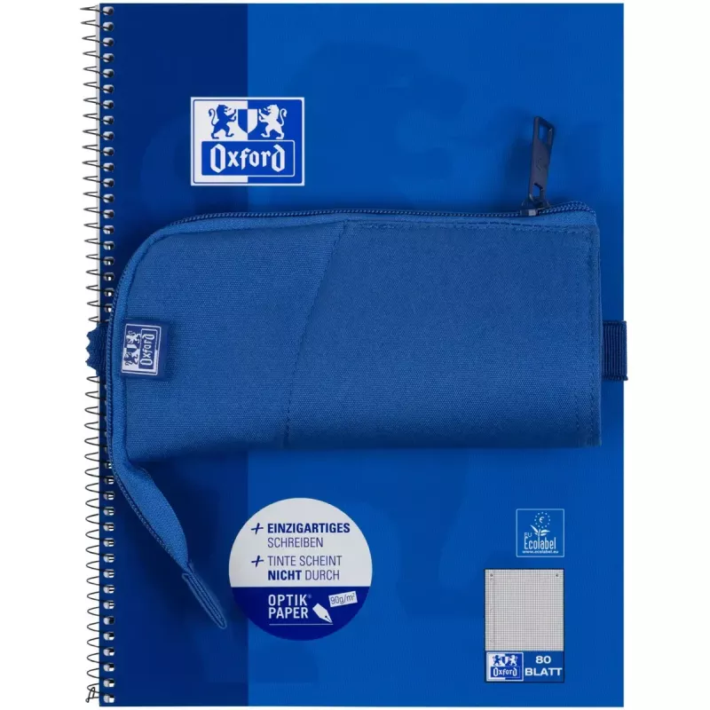 Estojo de lápis macio Oxford 400183529 azul 220x70x90 mm