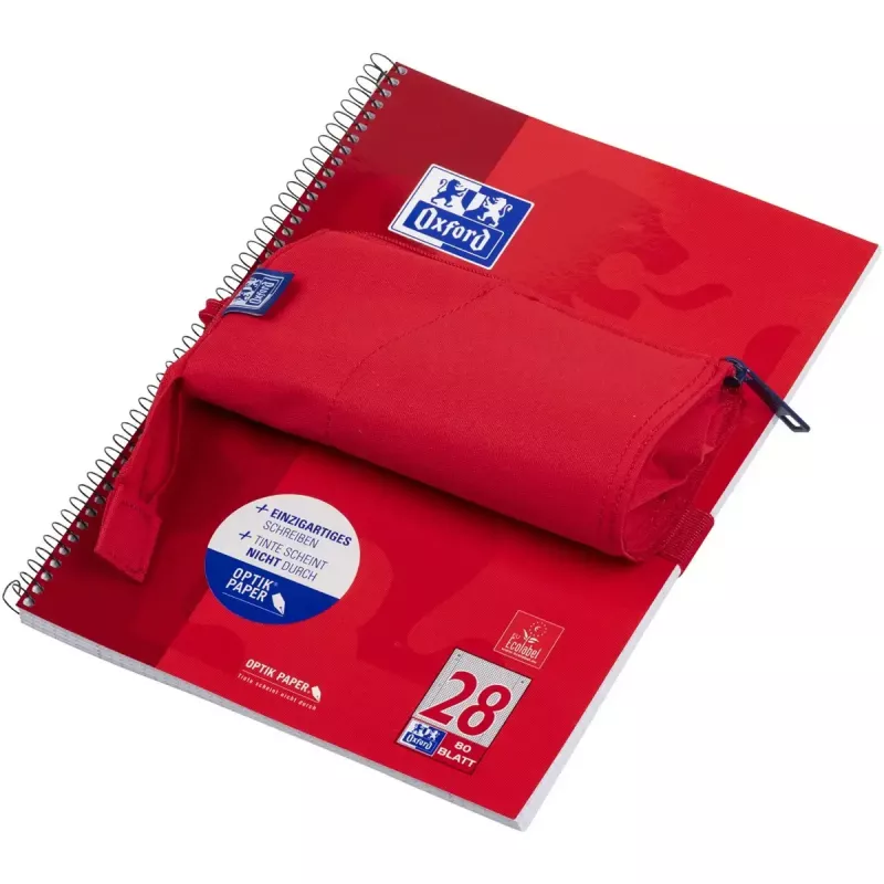 Estojo de lápis macio Oxford 400183527 vermelho 220x70x90 mm