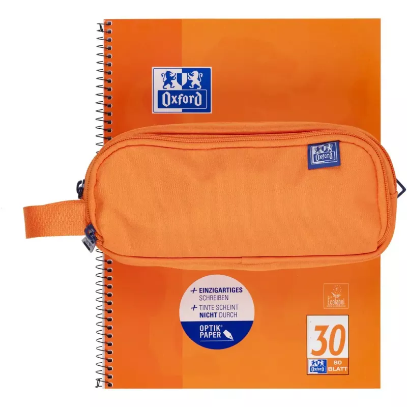 Estojo de lápis macio Oxford 400183506 laranja 220x70x90 mm