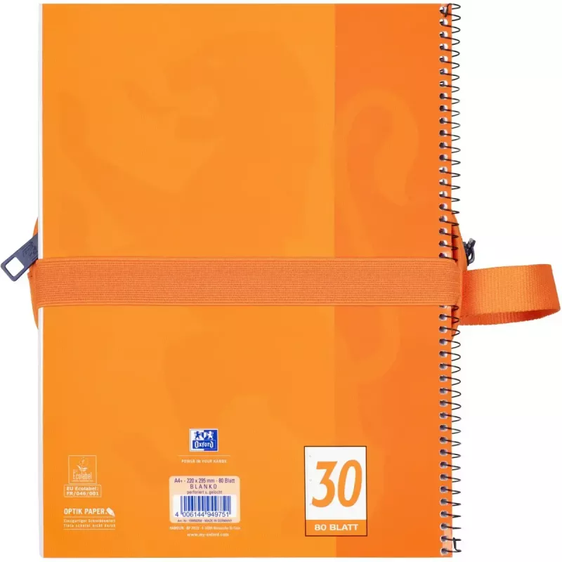 Estojo de lápis macio Oxford 400183506 laranja 220x70x90 mm