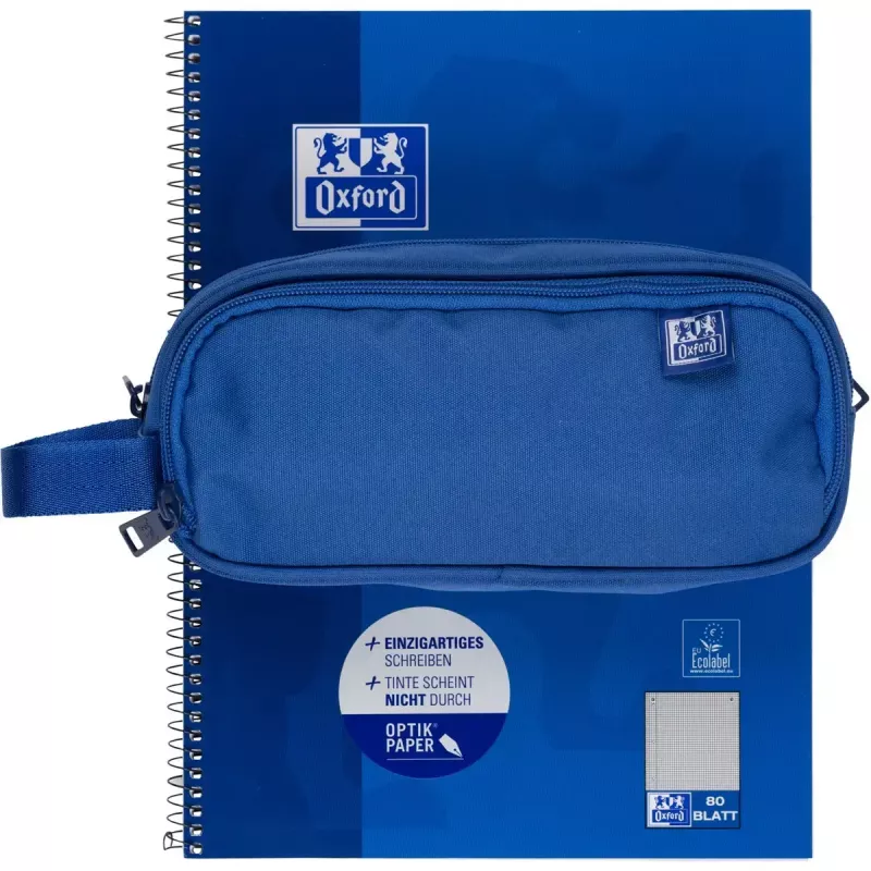 Estojo de lápis macio Oxford 400183522 azul 220x70x90 mm