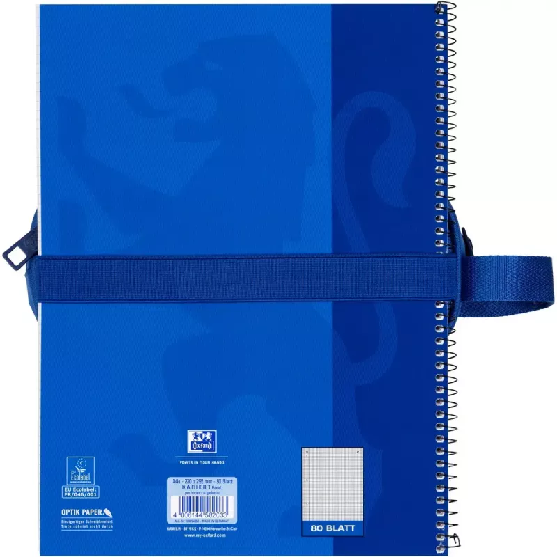 Estojo de lápis macio Oxford 400183522 azul 220x70x90 mm