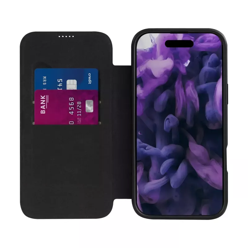 Capa tipo carteira LAUT MAGFOLIO para iPhone 17 16 cm preto