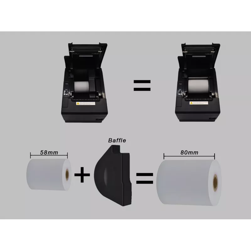 Impressora térmica de recibos EQUIP 58/80 mm com cortador automático, USB/Ethernet/Série, gaveta de dinheiro, 203x203 DPI