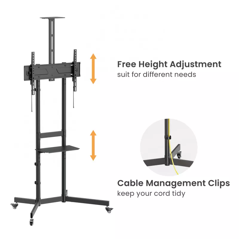 Equip 650636 Economy suporte de chão para televisores de 37–70 polegadas, VESA máx. 600 x 400, 70 kg, preto