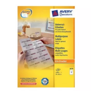 Etiquetas para impressora Avery 3670 branco