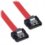 Lindy 0,2 m Cabo SATA Low-Profile com bloqueio, 0,2 m, ficha/ficha, Vermelho