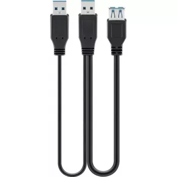 Cabo USB Goobay 3.0 0,3 m USB 3.2 Gen 1 2x USB A preto