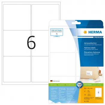 Etiquetas de endereço Premium HERMA 4502 A4 99,1x93,1 mm