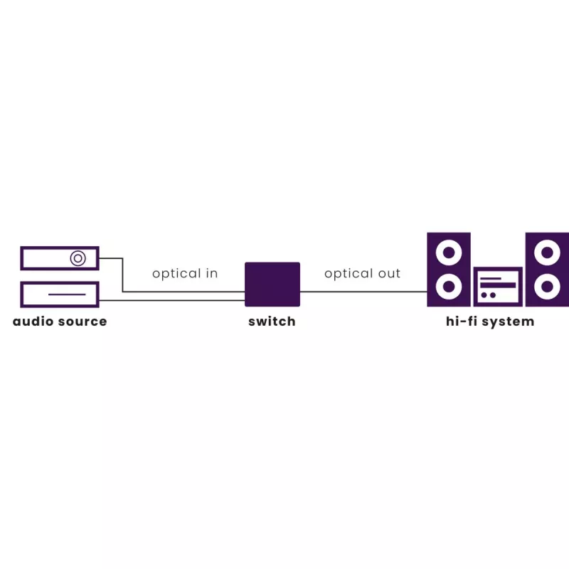 Marmitek Connect TS21 - comutador ótico - 2 entradas / 1 saída - Toslink