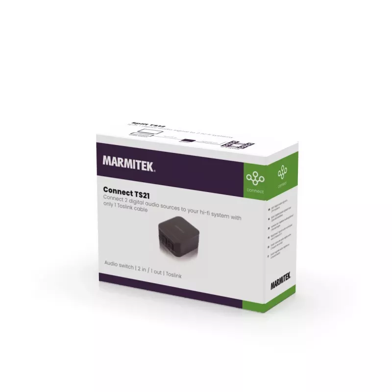 Marmitek Connect TS21 - comutador ótico - 2 entradas / 1 saída - Toslink