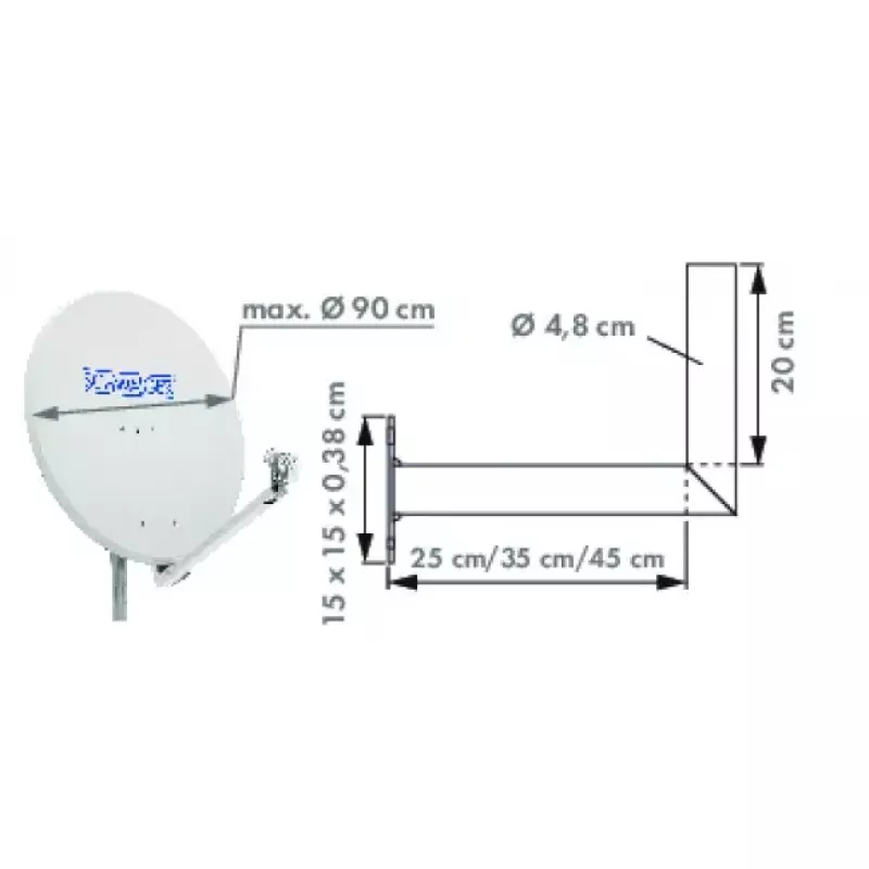 WAH25A 001 aço inoxidável alumínio Schwaiger