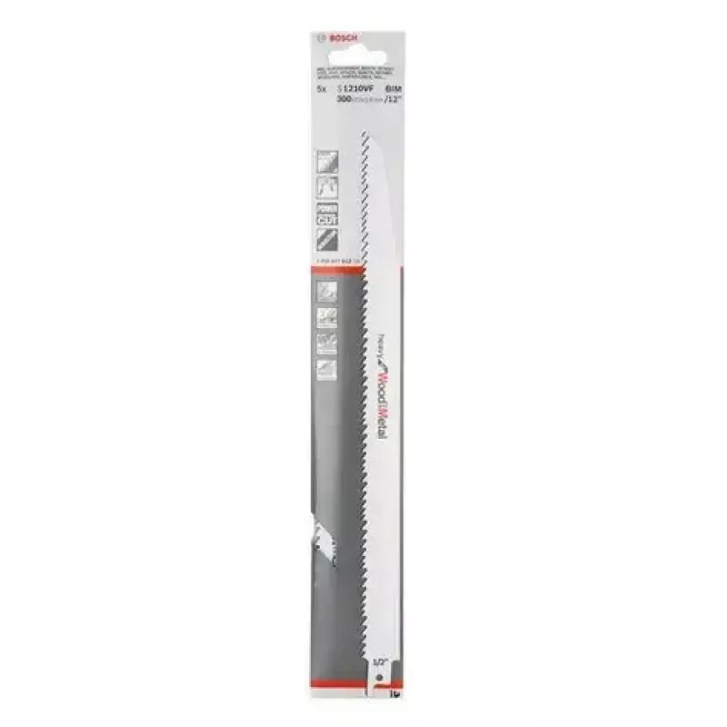 Lâmina de serra sabre Bosch S 1210 VF bimetal 30 cm 5-8 TPI