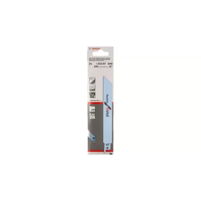 Lâmina de serra sabre Bosch S 922 AF Flexible for Metal bimetal 1 mm de passo de dentes