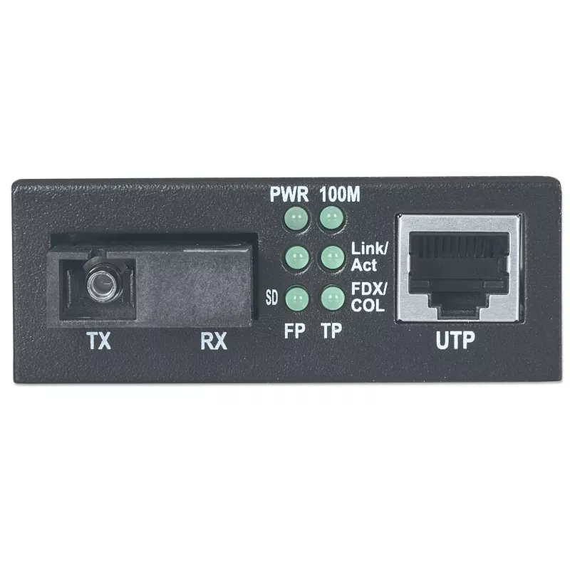 Intellinet 510530 conversor de suporte Fast Ethernet WDM, de 10/100Base-TX (RJ-45) para 100Base-FX (SC) monomodo, 20 km (12,4 mi), Rx1310/Tx1550 nm