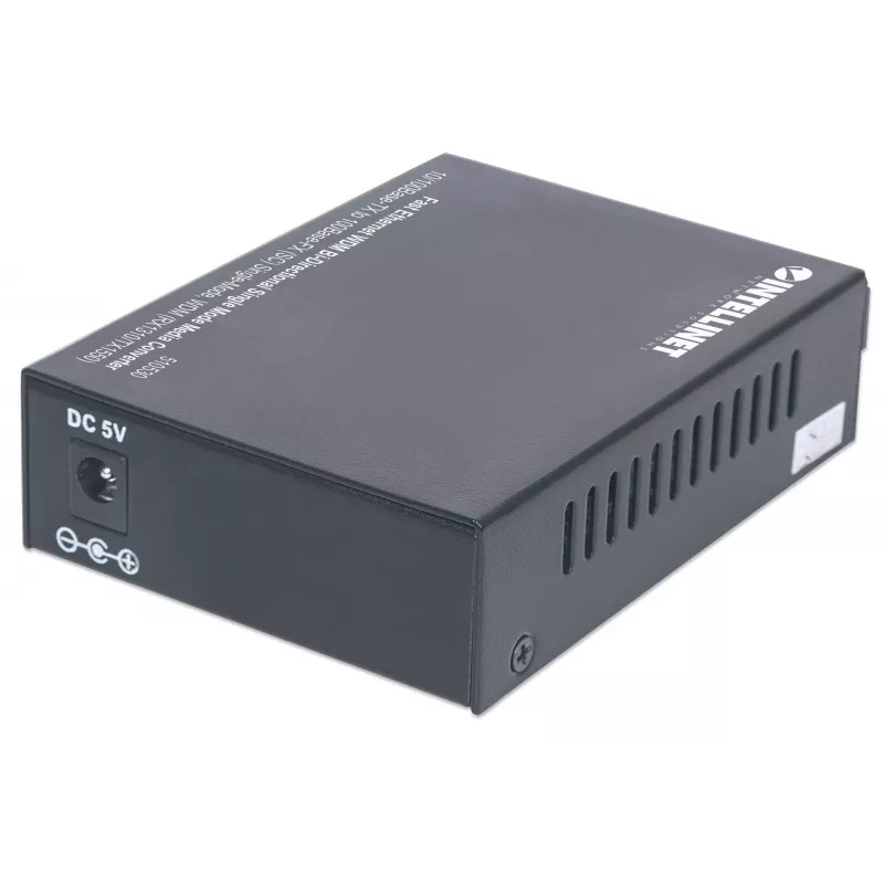 Intellinet 510530 conversor de suporte Fast Ethernet WDM, de 10/100Base-TX (RJ-45) para 100Base-FX (SC) monomodo, 20 km (12,4 mi), Rx1310/Tx1550 nm
